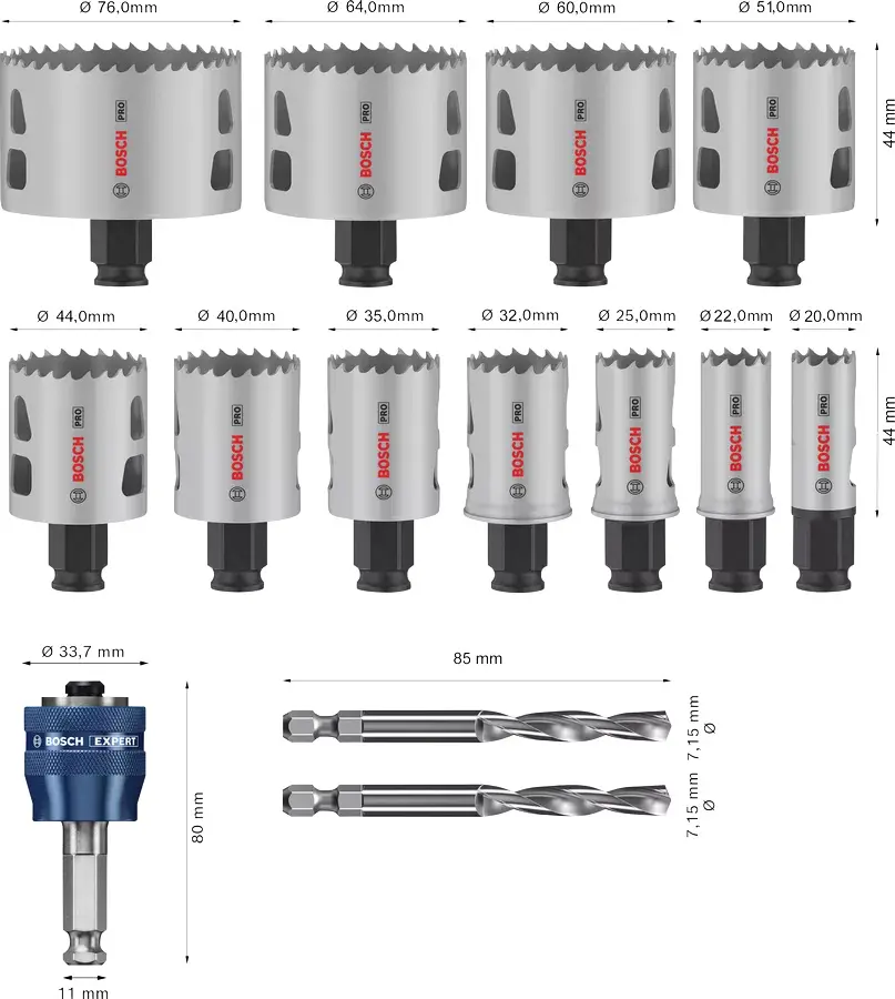 Bosch Professional Scie Trépan Expert Construction Material 80 Mm - Ultra Robuste Pour Brique, Bois Résineux Et Matériaux Durs
