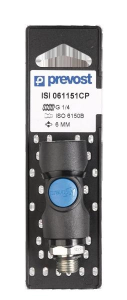 Raccord rapide sécurité mâle PREVOST - 6 mm - 1/4 gaz - ISI061151CP