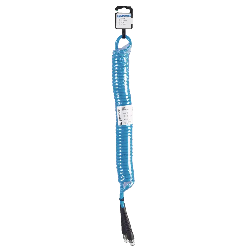 Tuyau spiralé PREVOST Polyuréthane - Avec raccords filetés mâle rotatif - Ø6.5 x 10 R 1/4  4 mètres - PUS 64P