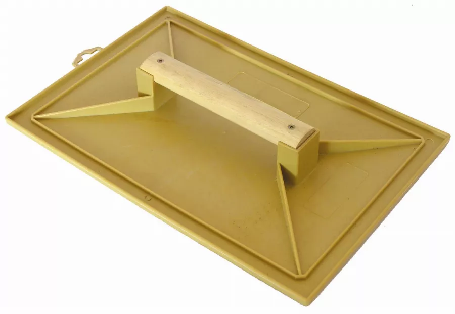 Taloche jaune rectangle 28x41mm plastique poignée bois MOB MONDELIN - 311100  