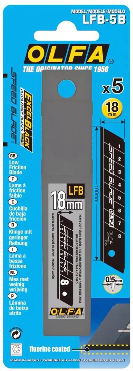 5 lames OLFA LFB-5B Speed Blade de 18 mm - CARPENTRAS SIGN - OL23100 5 lames OLFA LFB-5B Speed Blade de 18 mm - CARPENTRAS SIGN - OL23100