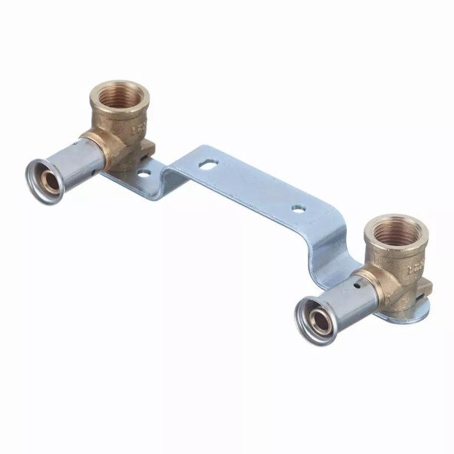 Support mural HENCO deux appliques laiton multicouche à sertir - Femelle 1/2" - Ø16 mm - 28PV-16041604-1 Support mural HENCO deux appliques laiton multicouche à sertir - Femelle 1/2" - Ø16 mm - 28PV-16041604-1
