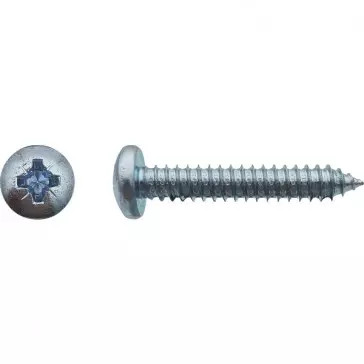 Vis à tôle tête cylindrique bombée large Pozidriv Zingué - 2,9 x 15,9 mm - Boite de 2000 - LENNIE - 021289604