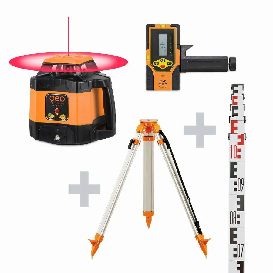 Pack laser rotatif FL 220HV FR 45 GEO FENNEL classe 2 + trépied FS 20 + mire TN 14 - 220000-S01