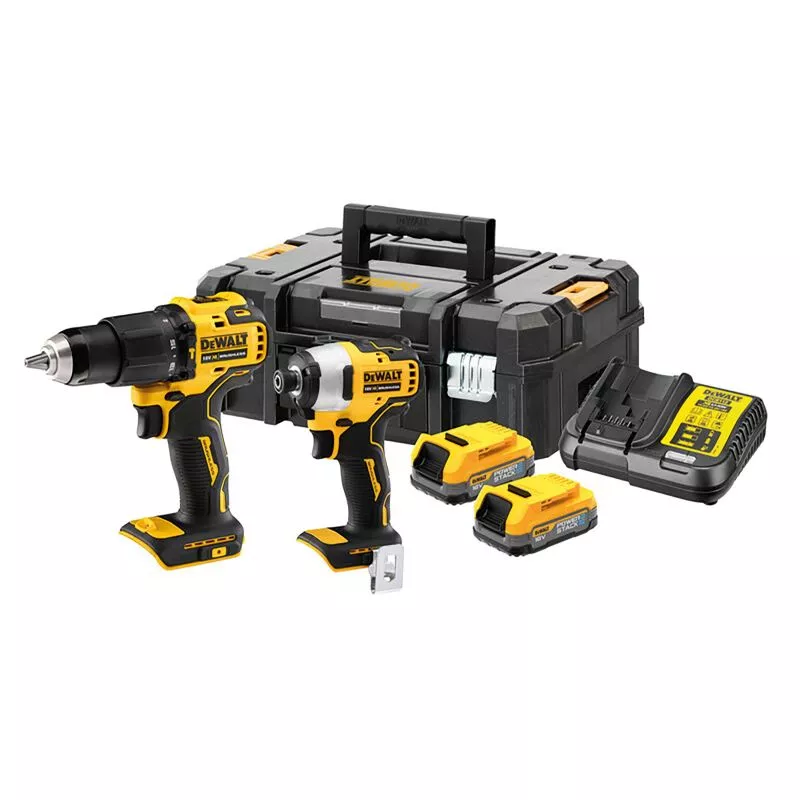 Pack perceuse visseuse à percussion + visseuse à chocs 18V 1,7Ah Powerstack DEWALT - DCK2062E2T-QW Pack perceuse visseuse à percussion + visseuse à chocs 18V 1,7Ah Powerstack DEWALT - DCK2062E2T-QW