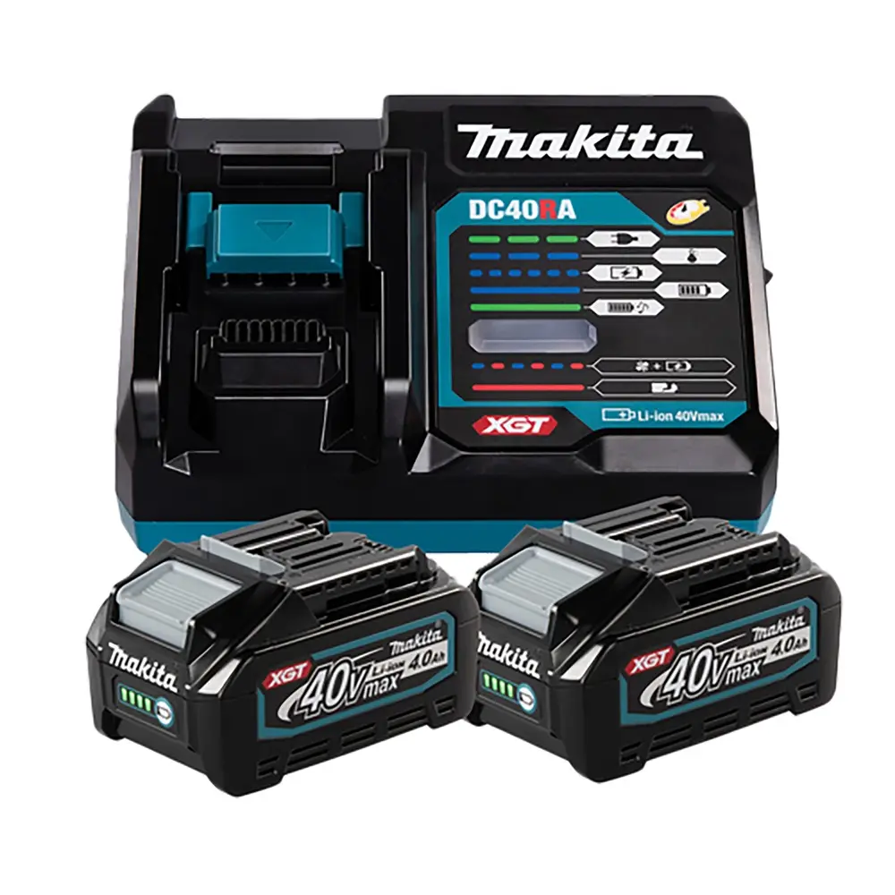 Pack de composé de 2 batteries XGT BL4040 40Vmax 4Ah et 1 chargeur rapide DC40RA - MAKITA - 191L77-9 Pack de composé de 2 batteries XGT BL4040 40Vmax 4Ah et 1 chargeur rapide DC40RA - MAKITA - 191L77-9