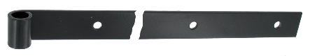 Penture droite - Bout carré percée - Epoxy noir - Hauteur : 40mm x épaisseur 6mm - Ø14 mm Longueur : 300MM  