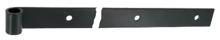 Penture droite - Bout carré percée - Epoxy noir - Hauteur : 40mm x épaisseur 6mm  - Ø14 mm Longueur : 400MM 