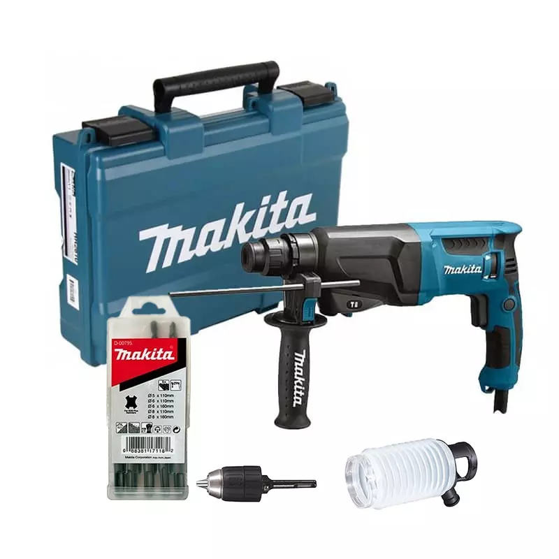 Perforateur SDS-Plus 800 W - MAKITA - accessoires - coffret - HR2600X9 Perforateur SDS-Plus 800 W - MAKITA - accessoires - coffret - HR2600X9