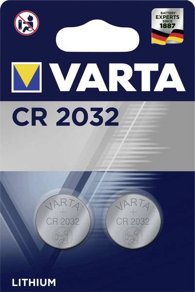 Pile ronde lithium 3v CR2032 VARTA - blister de 2 - 6032101402