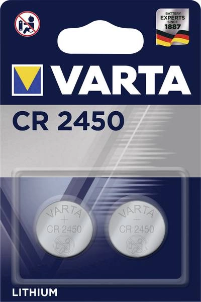 Pile lithium 3v 570mAh CR2450 VARTA - blister de 2 - 6450101402