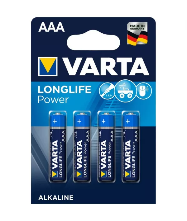 Pile alcaline 1.5V AAA Longlife VARTA - Blister de 4 - 4 903 110 414
