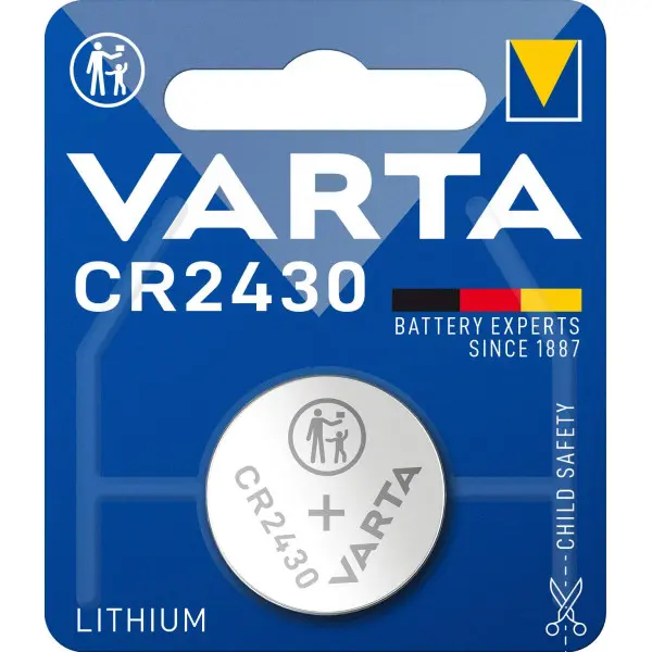 Pile bouton lithium CR2430 - 3 V - 1 pièce - Blister - VARTA - 546729
