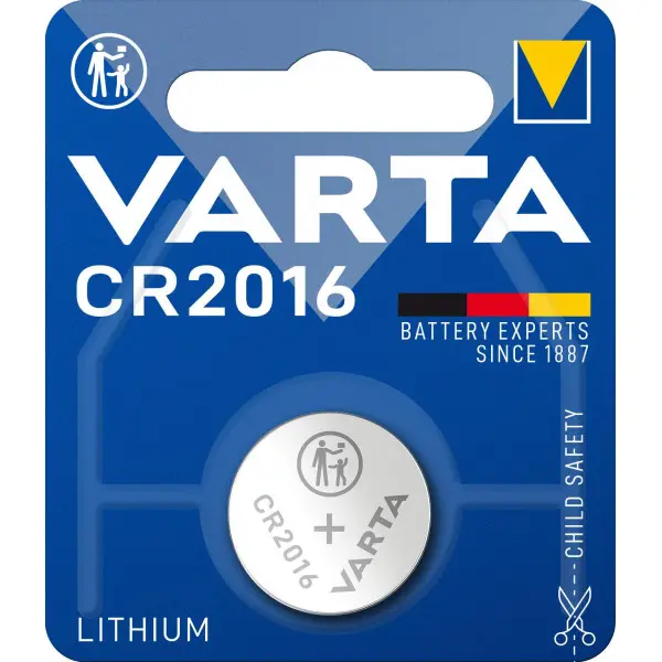 Pile bouton lithium CR2016 - 3 V - 1 pièce - Blister - VARTA - 546722
