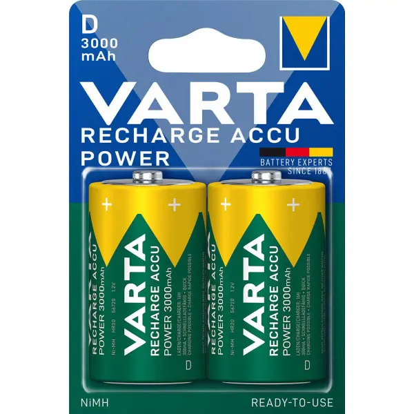 Pile rechargeable D / HR20 3000 mAh Accu Power - 2 pièces - Blister - VARTA - 546312