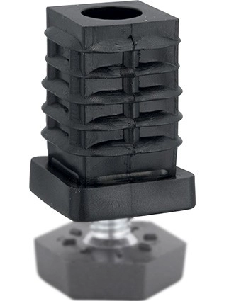Embout carrée AVL - plastique et filetée M10 25x25 - 37525/10