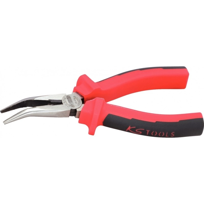 Pince à bec demi-ronde coudée KS TOOLS poignée bi-composants - 210 mm - 115.1019 Pince à bec demi-ronde coudée KS TOOLS poignée bi-composants - 210 mm - 115.1019