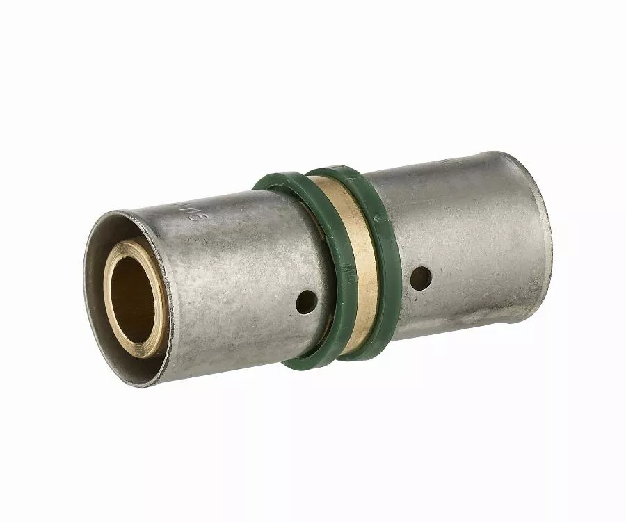Jonction égale à sertir profil TH pour tube PER NOYON & THIEBAULT - Ø 12 mm Bague à sertir en inox  - 3787-12L1