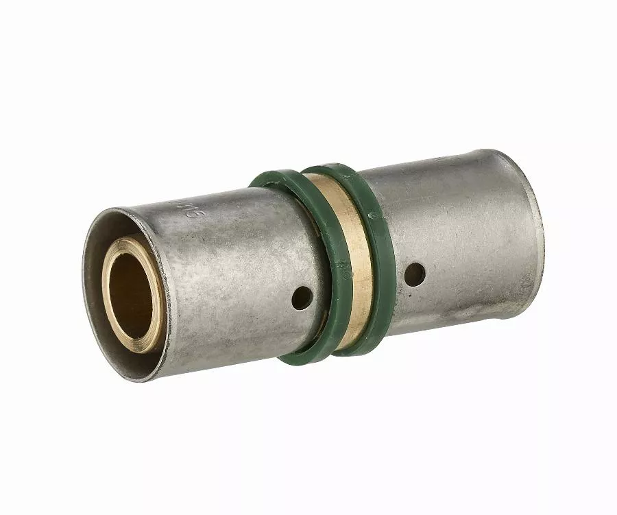 Jonction égale à sertir profil TH pour tube PER NOYON & THIEBAULT - Ø 16 mm Bague à sertir en inox  - 3787-16L1