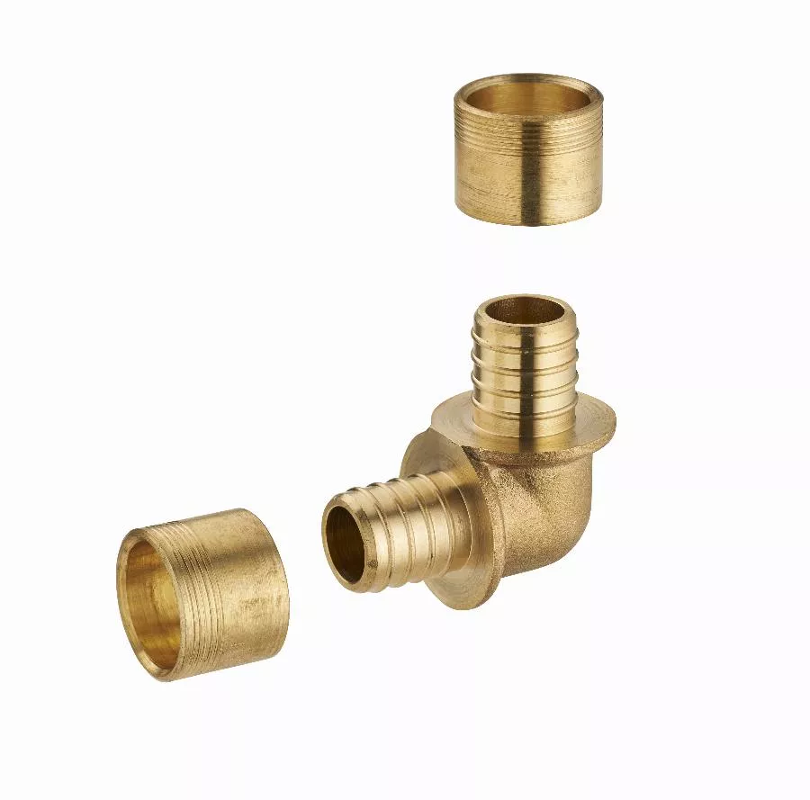 Coude égal à glissement pour tube PER NOYON & THIEBAULT - Ø 16 mm Bague en laiton - 3188-16L1