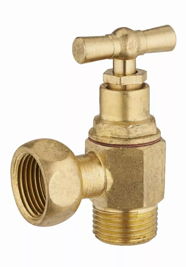 Robinet d'arrêt wc équerre à clapet mâle femelle écrou libre MF3/8 (12x17) laiton brut NOYON & THIEBAULT - 297-I12L1