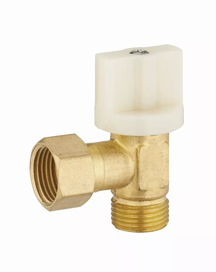 Robinet d'arrêt wc équerre 1/4 tour mâle femelle écrou libre MF3/8 (12x17) laiton brut NOYON & THIEBAULT - 294-12L1