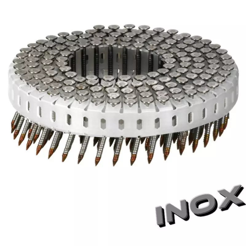 Pointes 16° - 2.8x35 mm - Annelées Inox en rouleaux plats PVC - Carton de 8400 clous - ARCA - SPRS2835AITP7 Pointes 16° - 2.8x35 mm - Annelées Inox en rouleaux plats PVC - Carton de 8400 clous - ARCA - SPRS2835AITP7