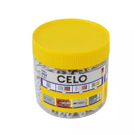 Pot cheville nylon multi-matériaux MZK 6 avec collerette - Ø 6 x 41 mm - Boite de 200 - CELO - 9641EXPMZK