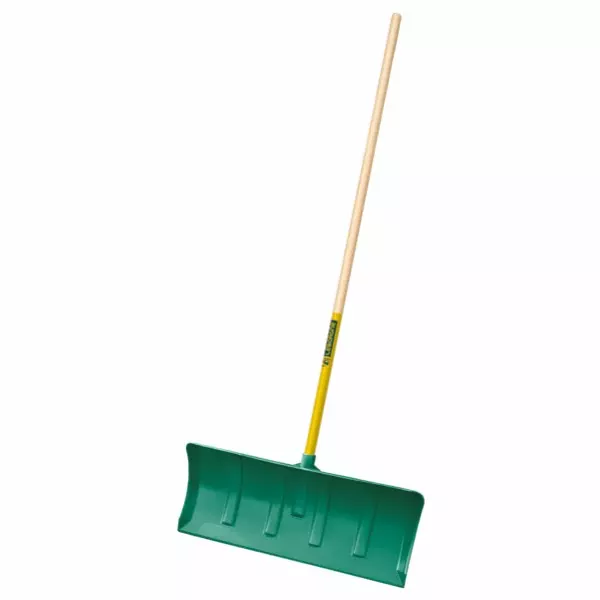 Pelle poussoir polymère verte - Manche bois certifié PEFC  - Poignée plastique - LEBORGNE - 34012