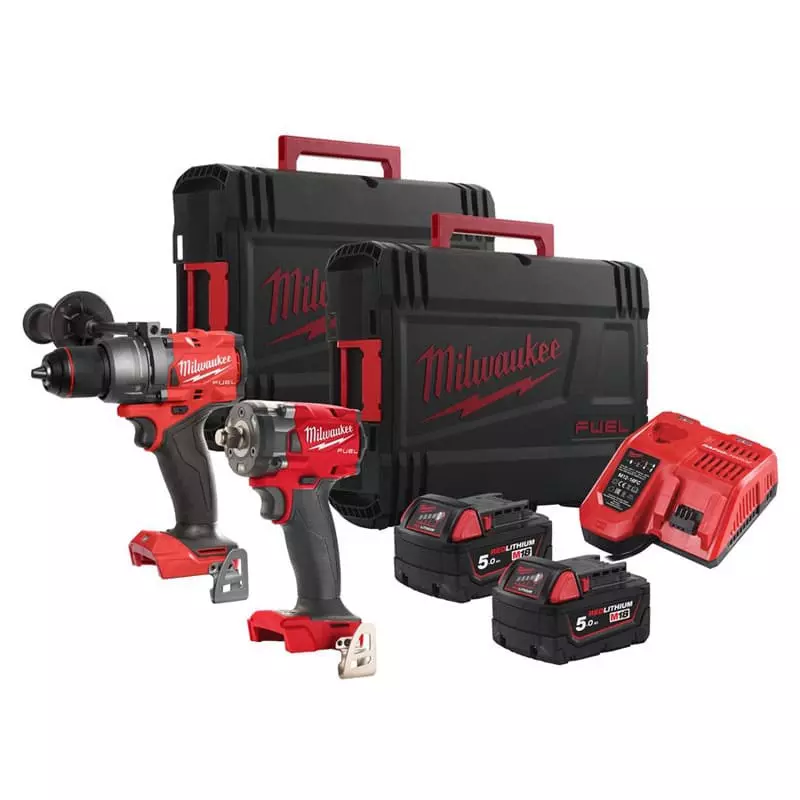 Powerpack 2 outils 18V FUEL M18 FPP2B3-502X - MILWAUKEE - avec 2 batteries 18V 5.0Ah - chargeur - HDBOX - 4933492521