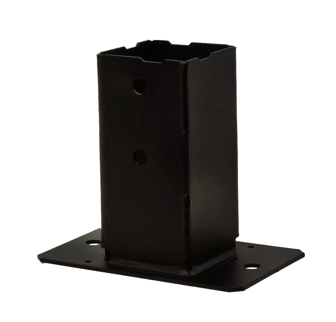 Pied de poteau pour muret et bord de dalle - 90x90 mm - Finition noire - SIMPSON - PPJBM90PB