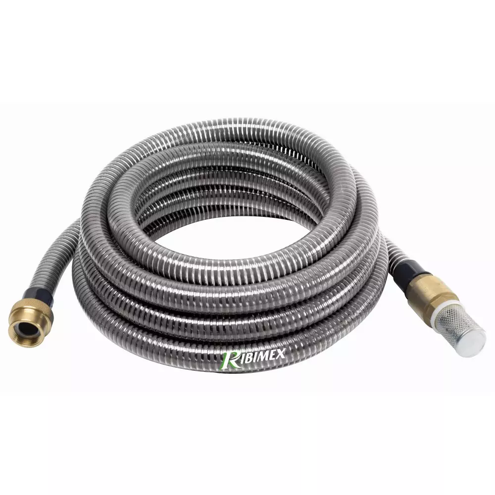 Kit d'aspiration avec raccords en laiton - Tuyau de 7 m - 25 mm - RIBIMEX - PRKAL25 Kit d'aspiration avec raccords en laiton - Tuyau de 7 m - 25 mm - RIBIMEX - PRKAL25