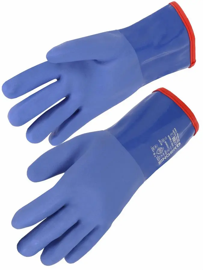 Gant P.V.C. SINGER Triple enduction. Doublure amovible. 300 mm - Taille 10 - PVCKREM10