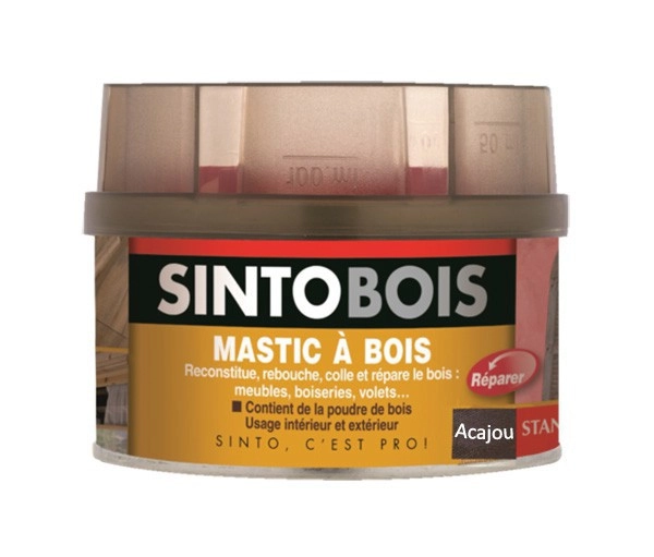 Mastic SINTOBOIS + Tube durcisseur SINTO - Acajou - Boite 1 L - 23772