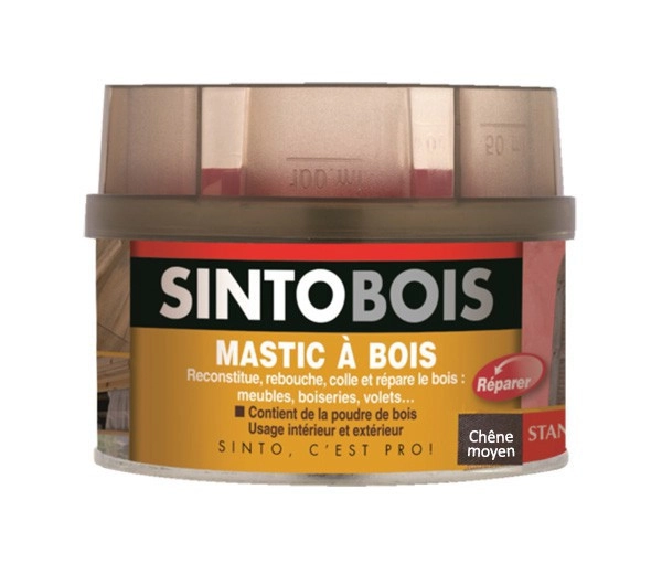 Mastic SINTOBOIS + Tube durcisseur SINTO - Chêne Moyen - Boite 1 L - 23712