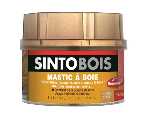 Mastic SINTOBOIS + Tube durcisseur SINTO - Chêne Clair - Boite 500 ml -33751