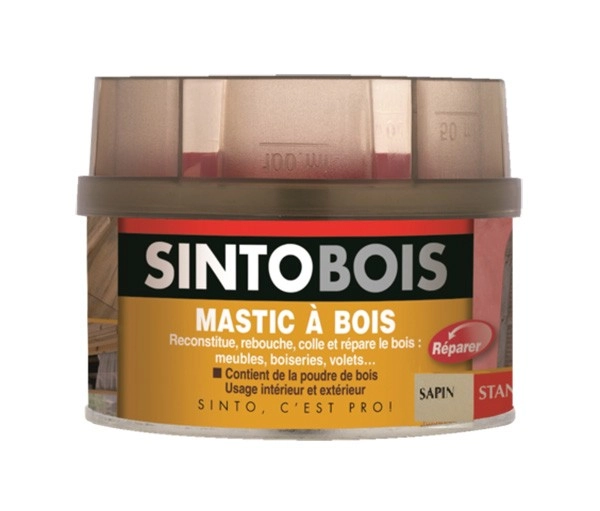 Mastic SINTOBOIS + Tube durcisseur SINTO - Sapin - Boite 500 ml - 33781