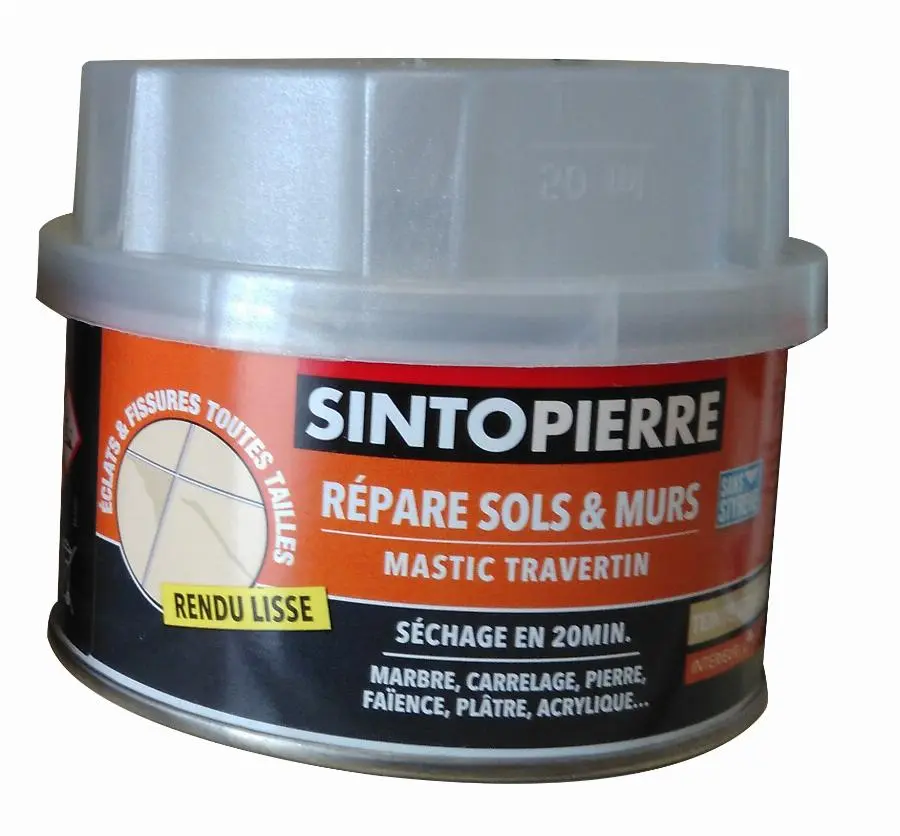 Mastic de réparation SINTOPIERRE Beige Travertin - Boite de 170ml - 32080