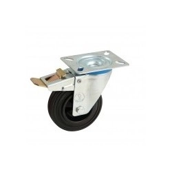 Roulette AVL pivotante frein platine caoutchouc noir Ø 160 - 508845O Roulette AVL pivotante frein platine caoutchouc noir Ø 160 - 508845O