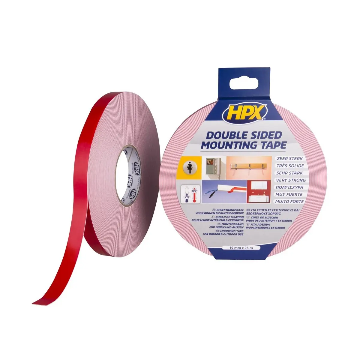Mousse PE adhésive double face Blanc 19mm x 5m HPX - DS1905