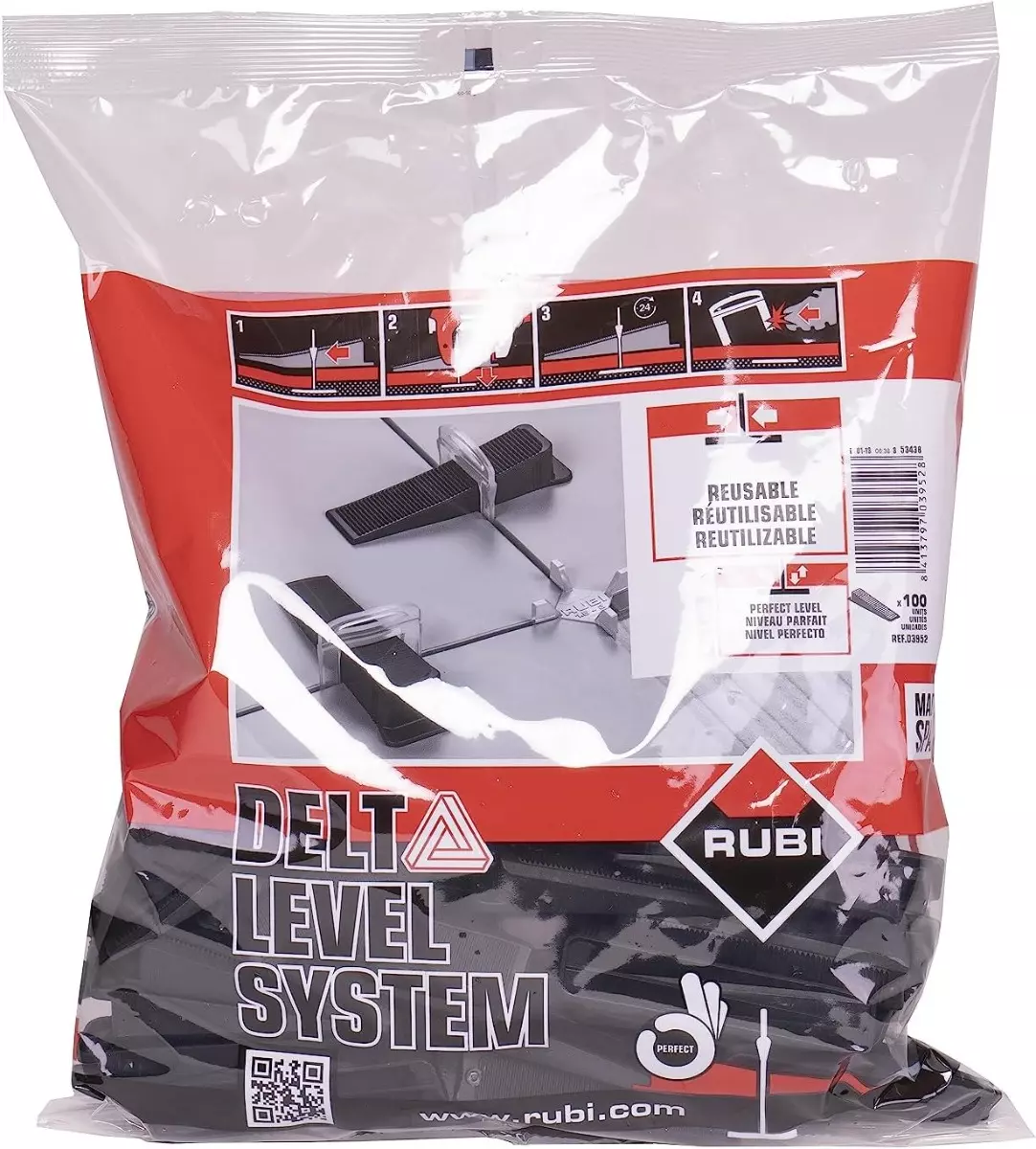 Cales Delta Level System N pour nivellement de carreaux - Boite de 100 - RUBI - 3952 Cales Delta Level System N pour nivellement de carreaux - Boite de 100 - RUBI - 3952