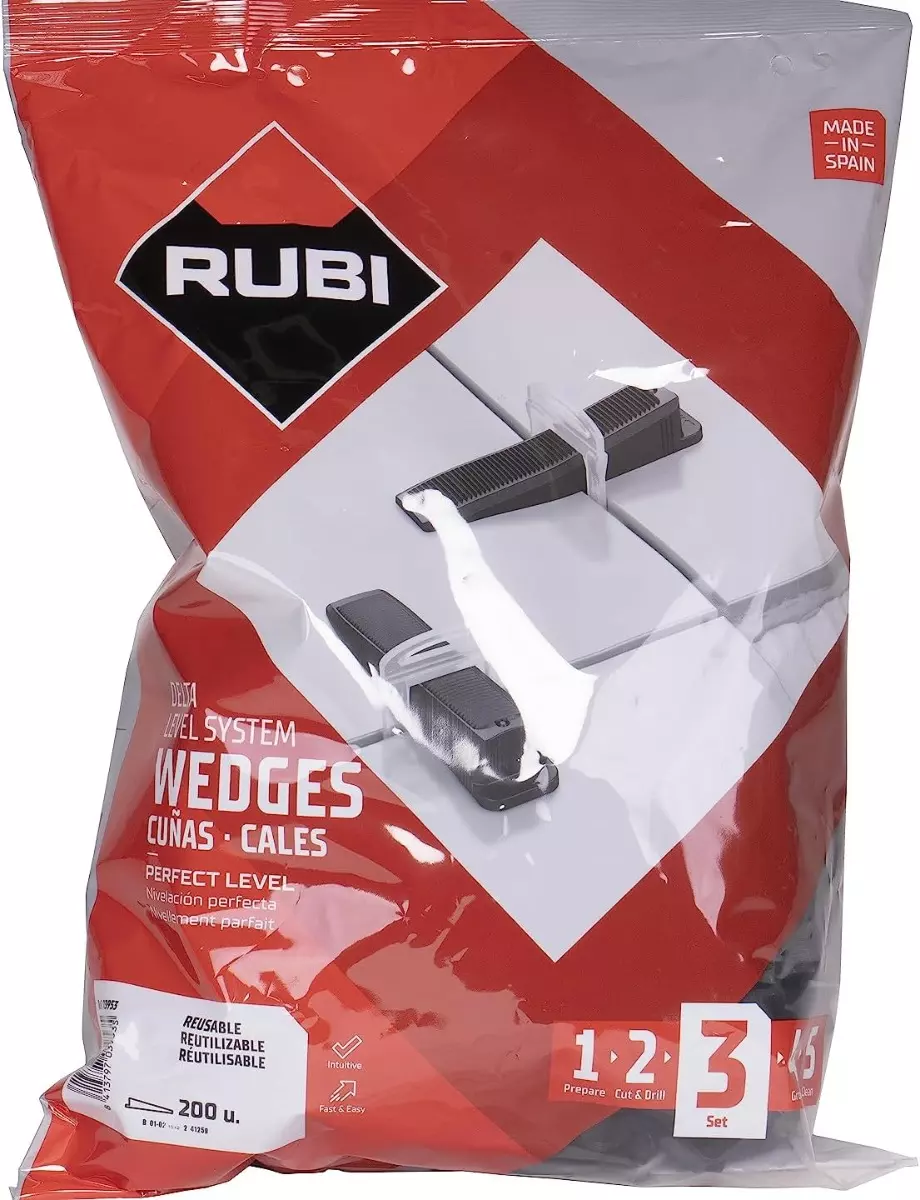 Cales Delta Level System N pour nivellement de carreaux - Boite de 200 - RUBI - 3953 Cales Delta Level System N pour nivellement de carreaux - Boite de 200 - RUBI - 3953