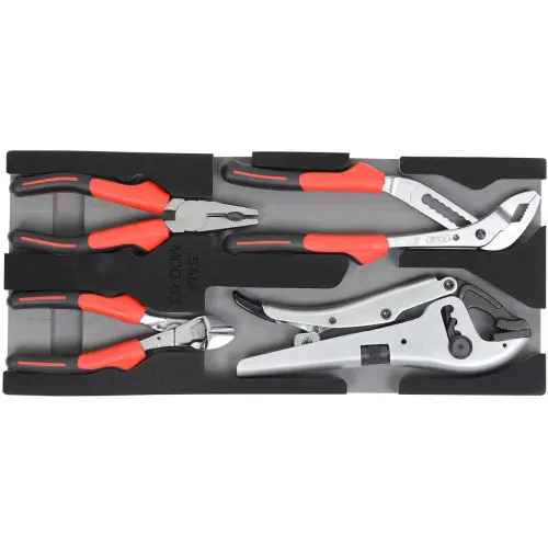 Module mousse 1/3 de 4 pinces chromées polies - SAM OUTILLAGE - P13-J4MM