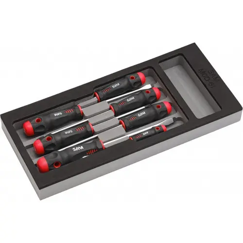 Module mousse 1/3 de 7 tournevis Bi Matière FENTE/PHILLIPS - SAM OUTILLAGE - T-PJ7MM