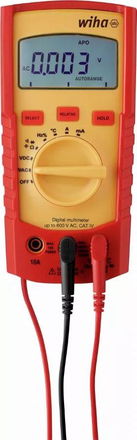 Multimètre numérique WIHA jusqu'à 600V AC Cat. IV + 2 piles AAA incluses - 45218