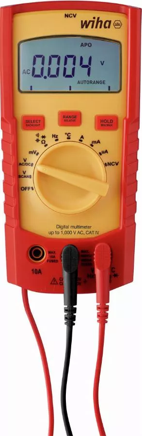 Multimètre numérique WIHA jusqu'à 1000V AC Cat. IV + 2 piles AAA incluses - 45215