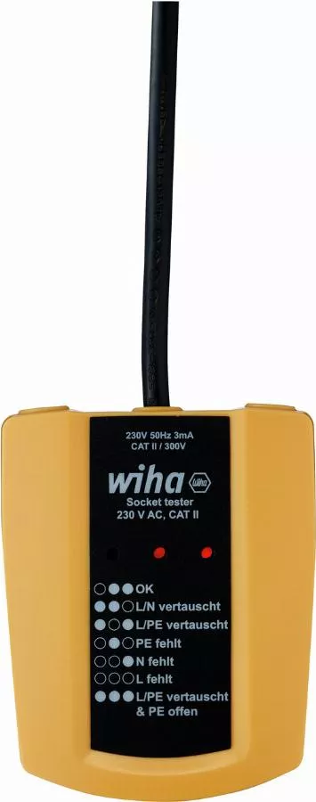 Testeur de prises de courant WIHA 230 V AC Cat. II - 45220