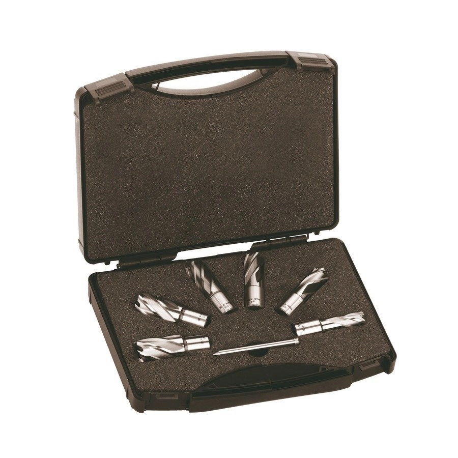 Coffret de 6 Trépans HSS MILWAUKEE - arbre Ø 19 mm Weldon - Ø14 à Ø24 mm - en coffret plastique - 4932372533 Coffret de 6 Trépans HSS MILWAUKEE - arbre Ø 19 mm Weldon - Ø14 à Ø24 mm - en coffret plastique - 4932372533