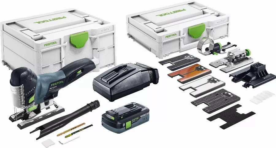 Scie sauteuse sans fil FESTOOL PSC 420 HPC EBI-Set CARVEX - Batterie 4Ah + chargeur rapide + systainer 13 accessoires - 576523