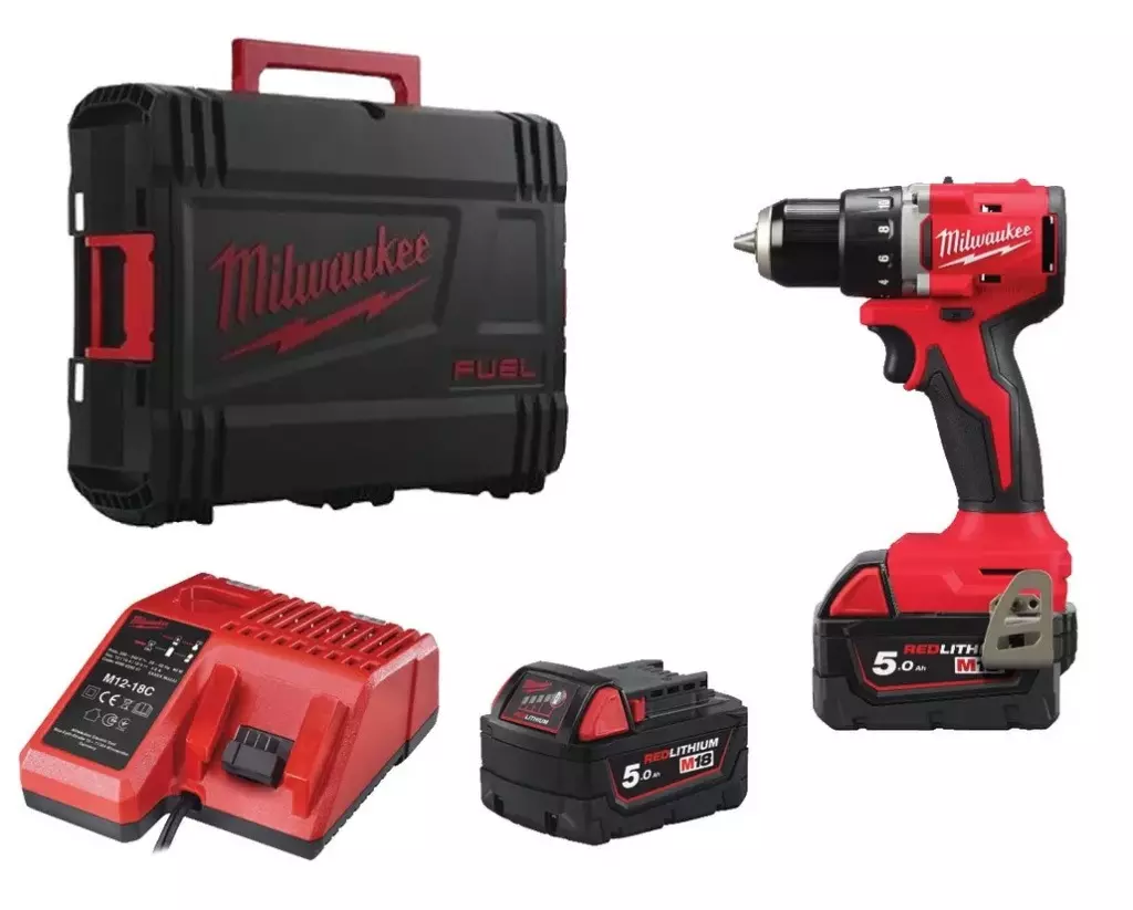 Perceuse visseuse 18 volts brushless M18 BLDDRC-502C - MILWAUKEE - avec 2 batteries 5,0 AH 18V - chargeur - HD Box - 4933492835 Perceuse visseuse 18 volts brushless M18 BLDDRC-502C - MILWAUKEE - avec 2 batteries 5,0 AH 18V - chargeur - HD Box - 4933492835